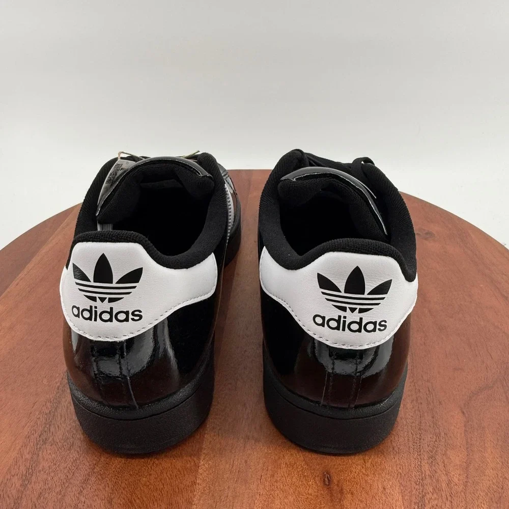 Adidas Superstar II Black White Patent Leather Shell Toe Sneakers Men 10/Wmn 11
